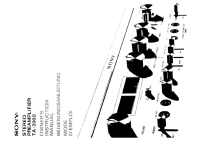 Sony TA-2000 - Owners Manual 